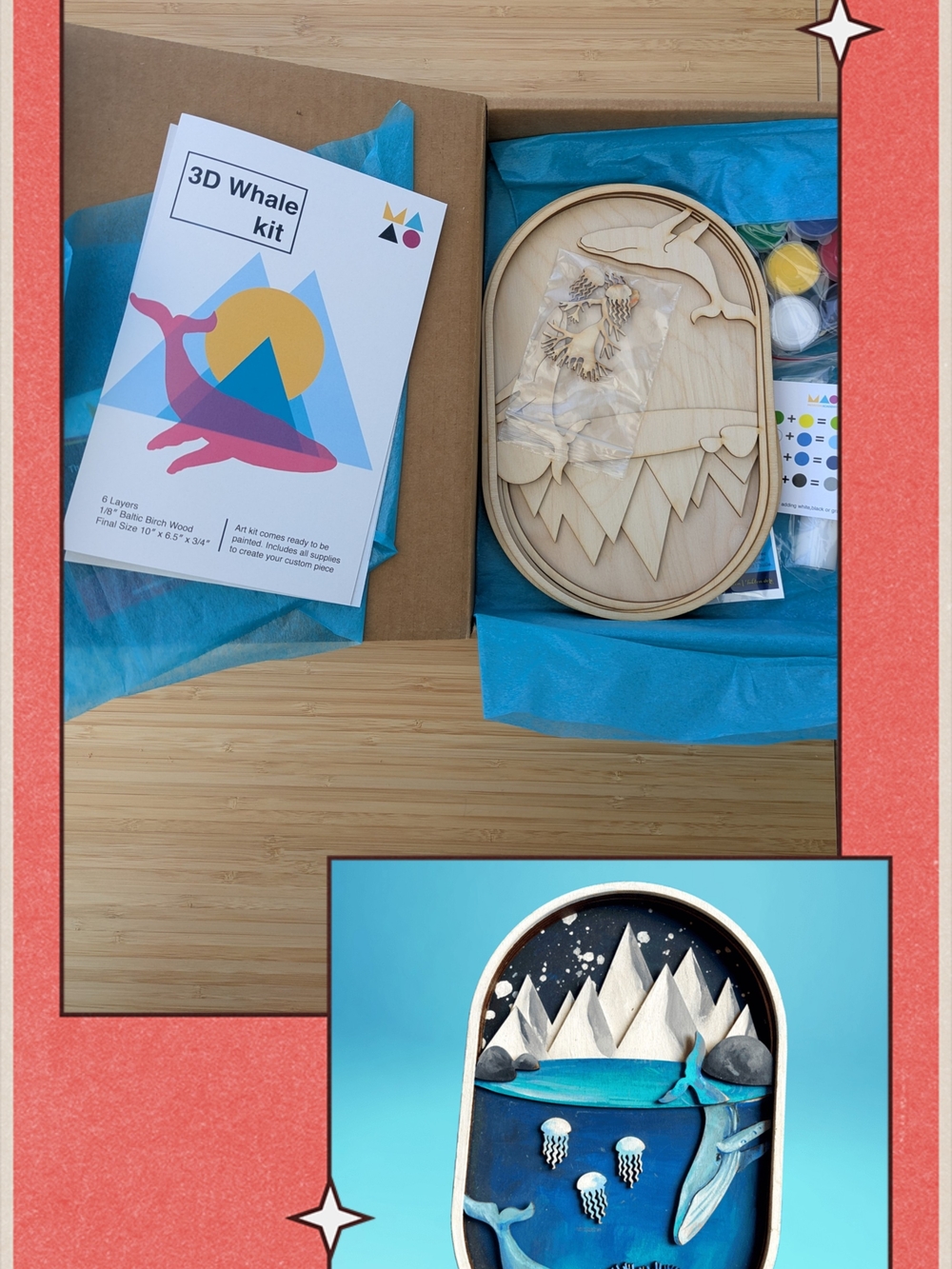 3D Art Kit - Paint A 3D Whale Picture